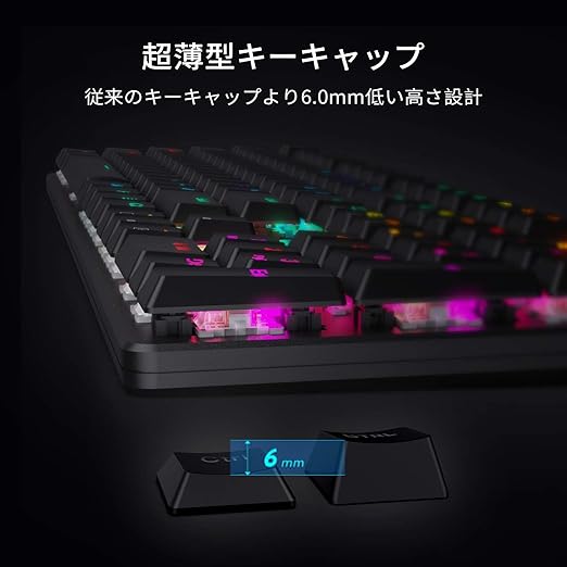 Redragon K589 SHRAPNEL RGB Low Profile Mechanical Gaming Keyboard – 104 Keys Full Size, Linear Red Switch, PBT Double-Shot Keycaps – Black