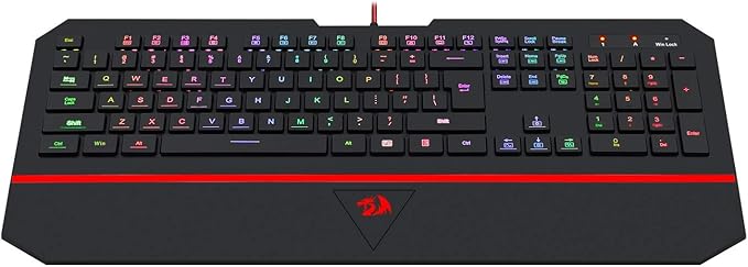 Redragon K502 RGB Gaming Keyboard – Membrane, 104 Key, Silent, Wrist Rest