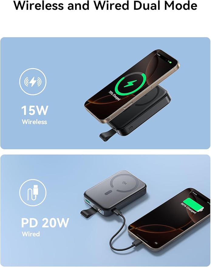 Joyroom JR-PBM11 10000mAh Qi2 Magnetic Wireless Power Bank – Black