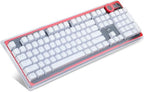 Redragon A101 104-Key Replacement Keycaps – ABS Backlit-Compatible, Cherry MX Compatible, Laser Engraved, Dragon Logo on W Key, Red Keycap Puller Included – White