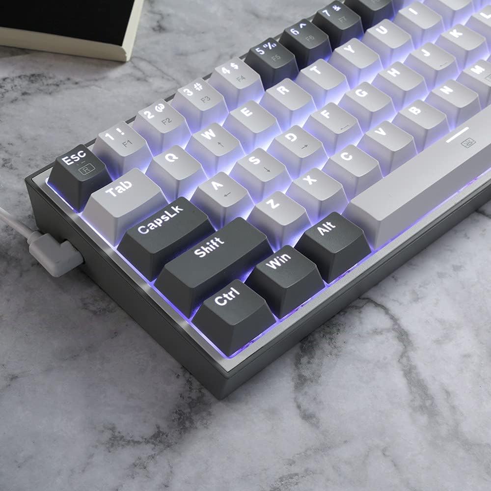 Redragon K617 FIZZ RGB Wired Mechanical Gaming Keyboard – 61 Keys 60% Layout, Red Switch, 16.8M RGB, Detachable USB-C, 430g Ultra-Light