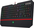 Redragon K502 RGB Gaming Keyboard – Membrane, 104 Key, Silent, Wrist Rest