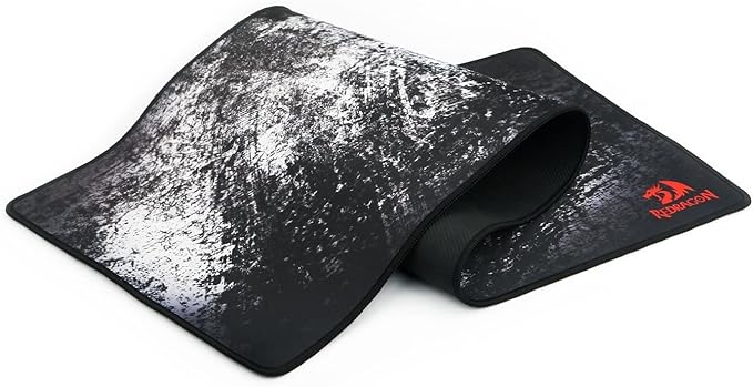 Redragon P018 TAURUS XXXL Extended Gaming Desk Mat – Abstract Marble Splatter Design, Black Anti-Fray Stitched Edges, Non-Slip Rubber Base, Rollable – Black/White