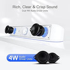 Redragon GS560W Adiemus RGB Desktop Soundbar – Dual 4W Drivers Touch RGB Control USB + 3.5mm (White)