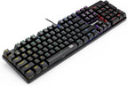 Redragon K608 Elite VALHEIM Rainbow RGB Wired Mechanical Gaming Keyboard – 104 Keys Full Size NKRO, Black Switch (Soft Tactile, Low Noise) – Black