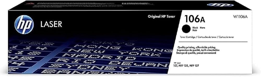 HP 106A Black Laser Toner Cartridge | W1106A