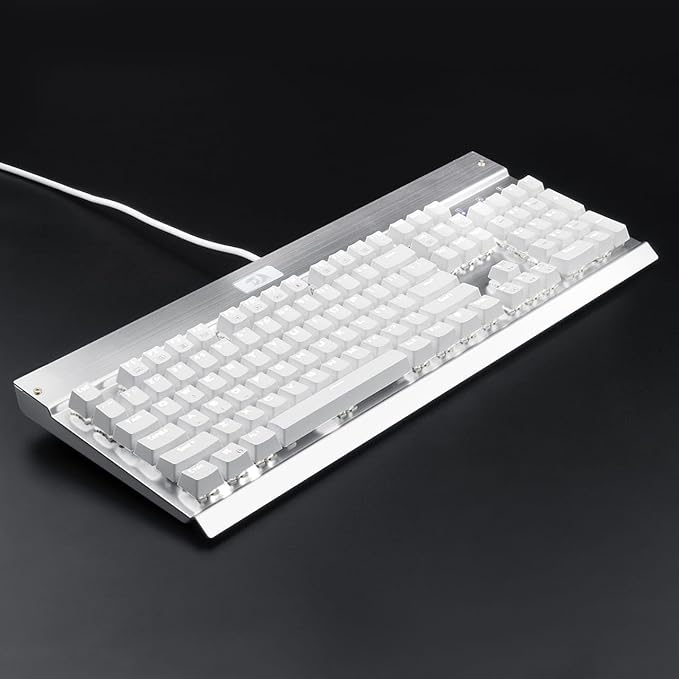 Redragon KG010-WN Wired Mechanical Gaming Keyboard – 9 LED Backlit Effects, Brown Switch, Double-Shot Keycaps – White