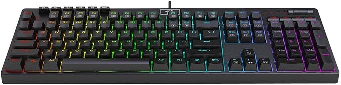 Redragon K579 RGB Wired Mechanical Gaming Keyboard – 104 Keys Full Size, Hot-Swappable Blue Switch, 5 Macro Keys, Volume Knob – Black