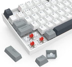 Redragon K552-WGL KUMARA RGB Wired Mechanical Gaming Keyboard – 87 Keys TKL, Hot-Swappable Red Switch, Rainbow LED – White/Gray/Black