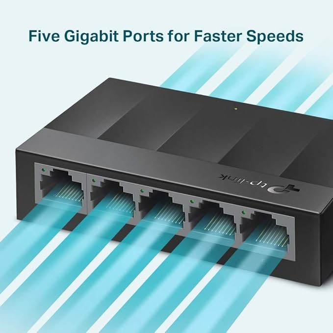 تى بى لينك سويتش 5 منافذ  LS1005G 10/100/1000Mbps - اسود
