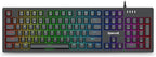 Redragon K679 RGB Full Size Wired Mechanical Gaming Keyboard – 104 Keys, Blue Switch, Sound Absorbing Foam, RGB Side Lighting – Black