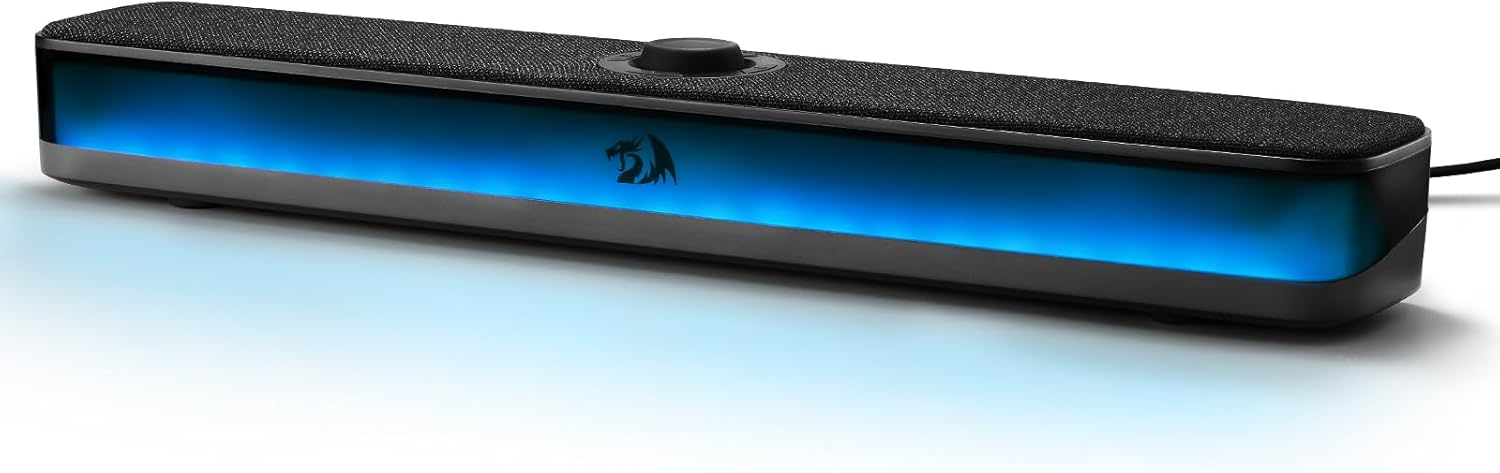 Redragon GS515 RGB Desktop Soundbar – 2.0 Channel 5W×2 BT 5.3 USB-C 6 RGB Modes