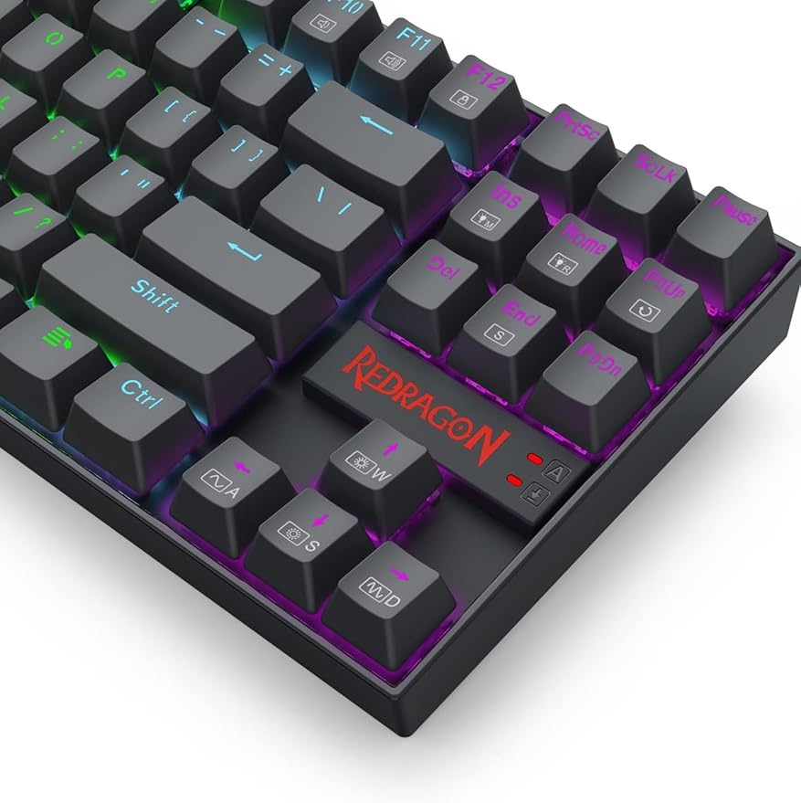 Redragon K552 KUMARA RGB Wired Mechanical Gaming Keyboard – 87 Keys TKL, ABS Metal Design – Black
