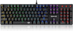 Redragon K608 Elite VALHEIM Rainbow RGB Wired Mechanical Gaming Keyboard – 104 Keys Full Size NKRO, Black Switch (Soft Tactile, Low Noise) – Black