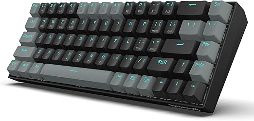 Redragon K662L-K1RS Wireless Portable 65% Mechanical Gaming Keyboard – 68 Keys, Red Switch, Double-Shot Keycaps, 2.4G + Bluetooth, 2×AAA Battery – Dark Gray/Black