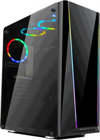 Redragon GC-702 RGB Gaming PC Case – Mid-Tower, Triple Tempered Glass (Front/Left/Right), Dual RGB Strip, 5 Double-Ring RGB Fans, Motherboard RGB SYNC, ATX/mATX, USB 3.0 – Black