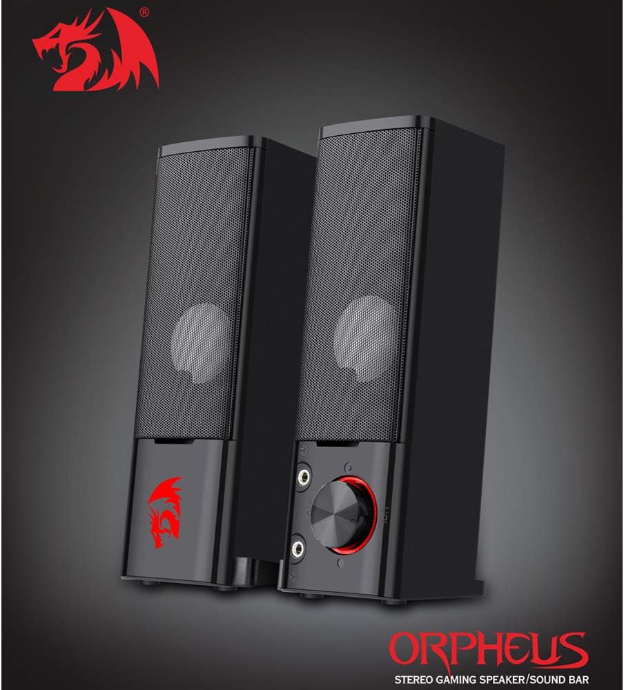 Redragon GS550 Orpheus Stereo Gaming Speakers – 2-in-1 Tower & Soundbar Red LED USB + 3.5mm