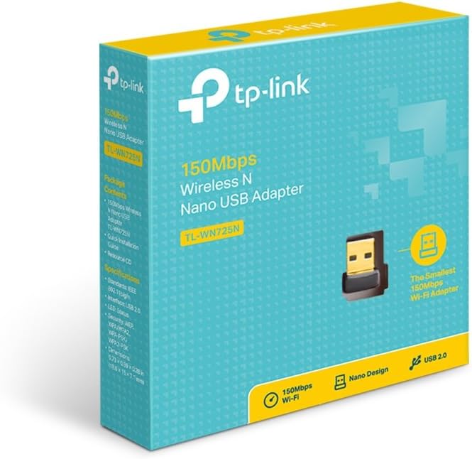 محول تي بي لينك Tl-wn725n لاسلكي 150 ميجابت في الثانية - ذهبي 