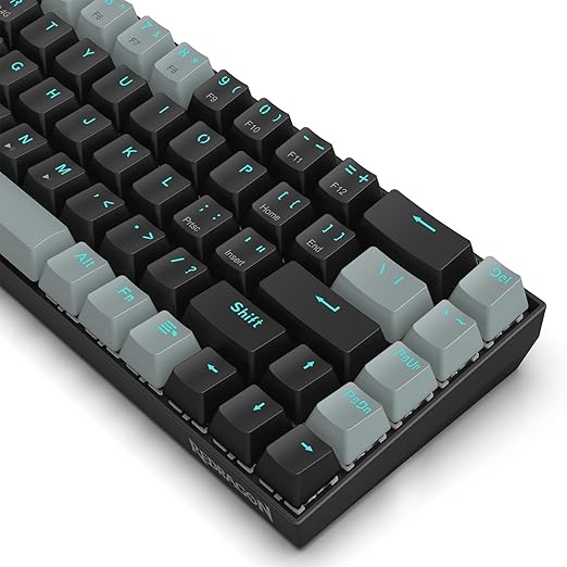 Redragon K662L-K1RS Wireless Portable 65% Mechanical Gaming Keyboard – 68 Keys, Red Switch, Double-Shot Keycaps, 2.4G + Bluetooth, 2×AAA Battery – Dark Gray/Black