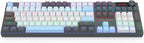 Redragon K718 RGB Full Size Hot-Swap Wired Mechanical Gaming Keyboard – 104 Keys, Red Switch, Dedicated Knob, Sound Absorbing Foam, Mixed Color Keycaps – Gray/White/Blue