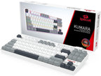 Redragon K552-WGL KUMARA RGB Wired Mechanical Gaming Keyboard – 87 Keys TKL, Hot-Swappable Red Switch, Rainbow LED – White/Gray/Black