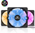 Redragon 120mm RGB Case Fan 3-Pack – 15 LEDs, 7 Colors, 1200 RPM, Super Quiet High Airflow, Wireless Remote Fan Speed Control, 6-PIN Connector – Black