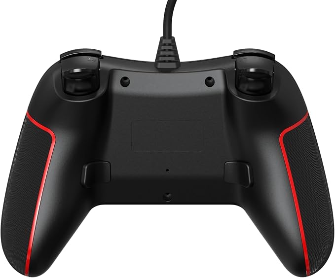 Redragon G713 Ephemera Wired Gaming Controller – Dual Vibration, Programmable Macro Button, Ergonomic Design – PC & Android – Black/Red