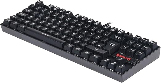 Redragon K552L-KR KUMARA ELITE Wired Mechanical Gaming Keyboard – 87 Keys TKL, Red Switch, No Backlight – Black