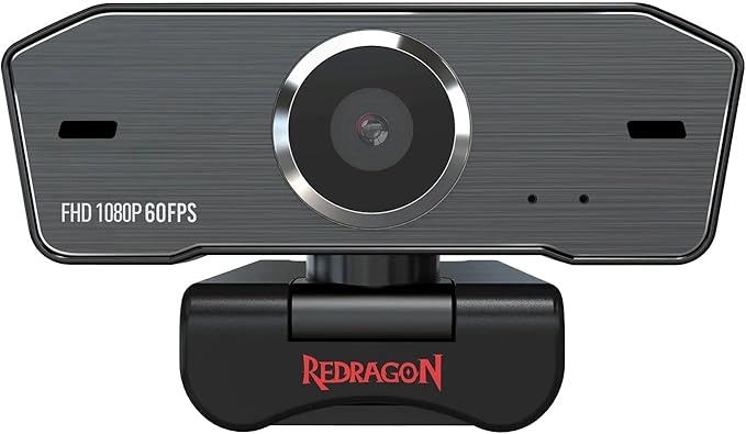 Redragon GW801 Hitman Plus FHD 1080P 60FPS Webcam with 360° Rotation – Fixed Focus, Auto Image Control