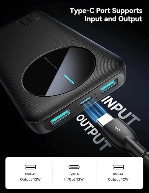 باور بانك جيروم JR-PBF12 2.4 أمبير 10000 مللي أمبير  LED