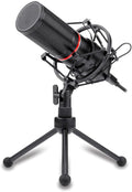 Redragon GM300 BLAZAR USB Studio Gaming Stream Microphone – Large Diaphragm Condenser, Cardioid, Metal Spider Shock Mount, Tripod Stand – Black