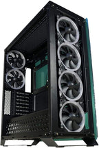 Redragon GC-801 IRONHIDE Full-Tower RGB Gaming PC Case – 4-Side Tempered Glass, 12 Fan Support, 6x GC-F008 RGB Turbo Fans Included, 360mm Radiator, CNC Aluminum Screws – Black