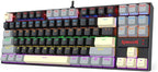 Redragon K552-LGY KUMARA RGB Wired Mechanical Gaming Keyboard – 87 Keys TKL, Hot-Swappable Switch, Double-Shot Keycaps – Black/Gray/Cream