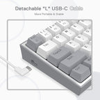 Redragon K617 FIZZ RGB Wired Mechanical Gaming Keyboard – 61 Keys 60% Layout, Red Switch, 16.8M RGB, Detachable USB-C, 430g Ultra-Light