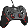 Redragon G713 Ephemera Wired Gaming Controller – Dual Vibration, Programmable Macro Button, Ergonomic Design – PC & Android – Black/Red