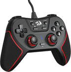 Redragon G713 Ephemera Wired Gaming Controller – Dual Vibration, Programmable Macro Button, Ergonomic Design – PC & Android – Black/Red