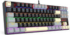 Redragon K552-LGY KUMARA RGB Wired Mechanical Gaming Keyboard – 87 Keys TKL, Hot-Swappable Switch, Double-Shot Keycaps – Black/Gray/Cream