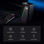 Redragon GS520 Anvil RGB Desktop Speakers – 2.0 Channel PC Stereo, 6 RGB Modes, Touch Control, Easy-Access Volume, USB Powered + 3.5mm – Black