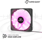 Redragon 120mm RGB Case Fan 3-Pack – 15 LEDs, 7 Colors, 1200 RPM, Super Quiet High Airflow, Wireless Remote Fan Speed Control, 6-PIN Connector – Black