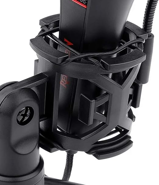 Redragon GM200 Gaming Stream Desktop Condenser Microphone – Omni-9765 Capsule, 50Hz-16kHz, Shock Mount, Pop Filter, Tripod Stand, USB – Black