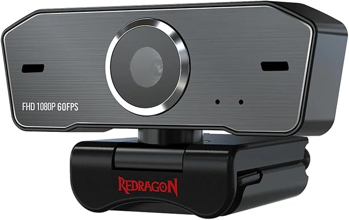 Redragon GW801 Hitman Plus FHD 1080P 60FPS Webcam with 360° Rotation – Fixed Focus, Auto Image Control