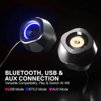 Redragon GS590 Wireless RGB Desktop Speakers – 2.0 Channel Stereo, 3Wx2, 2.25" Drivers, BT5.0/AUX/USB, In-Line Control Box, Dynamic Ambient RGB Backlight – Black