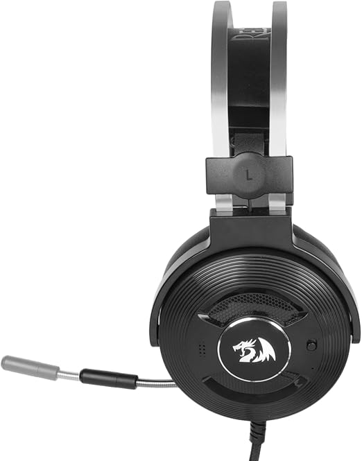 Redragon H991 TRITON Wired Gaming Headset – Virtual 7.1 Surround Sound, ANC Microphone, Super Soft Ear Pads, In-Line Control – Black/Silver