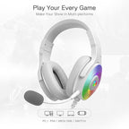 Redragon H350 RGB Wired Gaming Headset – 50mm Drivers, 2.0 Stereo Surround, RGB Earcup Underglow (Dynamic/Static/Off), Detachable Noise-Canceling Mic, In-Line Control – White