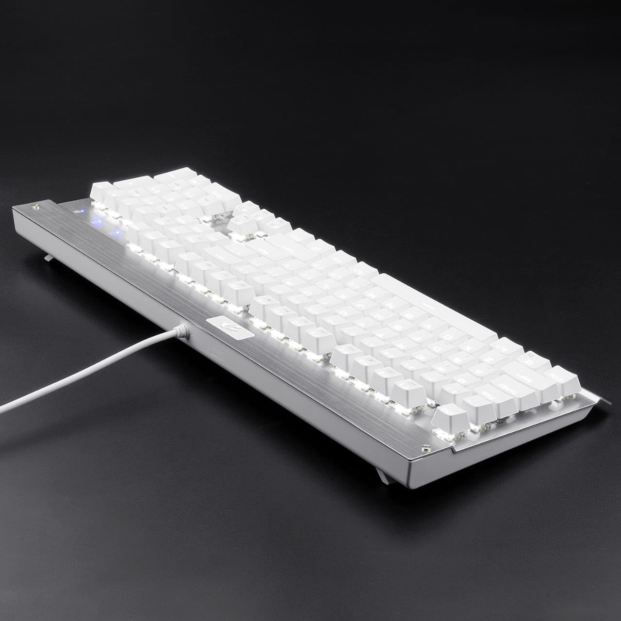 Redragon KG010-WN Wired Mechanical Gaming Keyboard – 9 LED Backlit Effects, Brown Switch, Double-Shot Keycaps – White