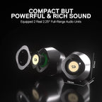 Redragon GS590 Wireless RGB Desktop Speakers – 2.0 Channel Stereo, 3Wx2, 2.25" Drivers, BT5.0/AUX/USB, In-Line Control Box, Dynamic Ambient RGB Backlight – Black