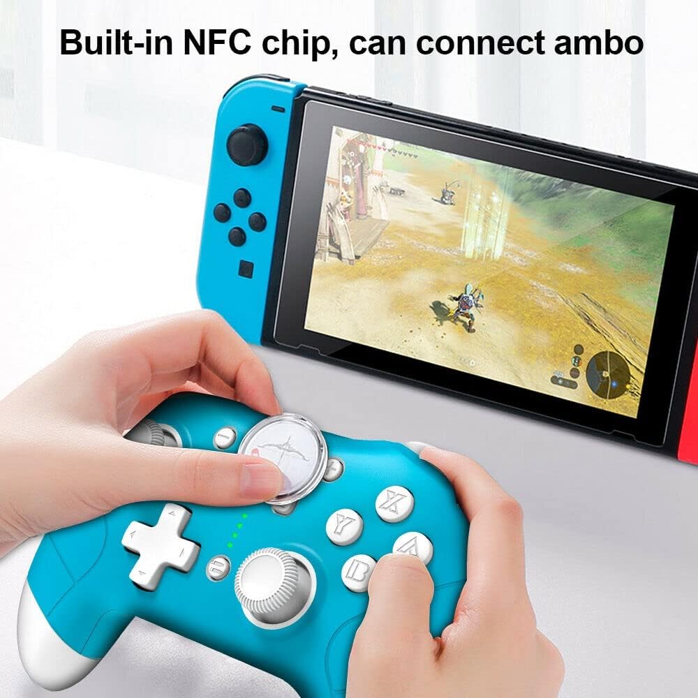 Redragon G815 Pluto Wireless Bluetooth Gaming Controller – Dual Vibration, NFC, Turbo, 3D Joystick – Switch, PS3/4/5, Xbox One X, PC & Android – Blue/White & Pink/Gray