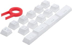 Redragon A101 104-Key Replacement Keycaps – ABS Backlit-Compatible, Cherry MX Compatible, Laser Engraved, Dragon Logo on W Key, Red Keycap Puller Included – White