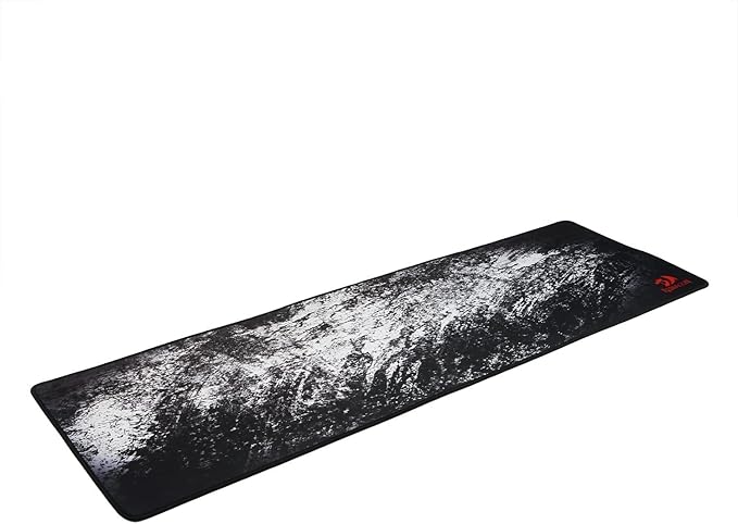 Redragon P018 TAURUS XXXL Extended Gaming Desk Mat – Abstract Marble Splatter Design, Black Anti-Fray Stitched Edges, Non-Slip Rubber Base, Rollable – Black/White
