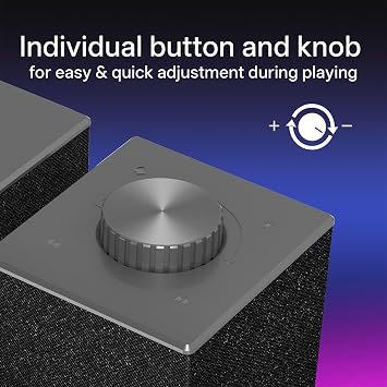 Redragon GS517 RGB Desktop Speakers – 2.0 Stereo Powerful Bass BT & USB 8 RGB Effects Touch Control